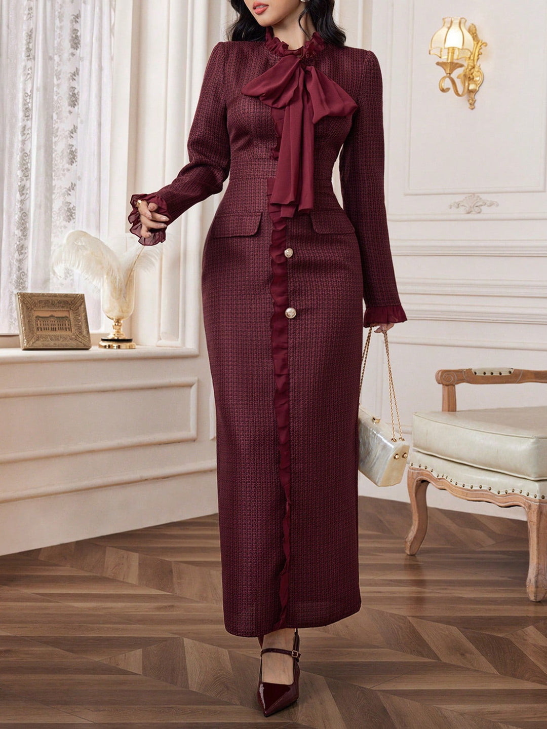 Rochie maxi SHEIN, vișiniu