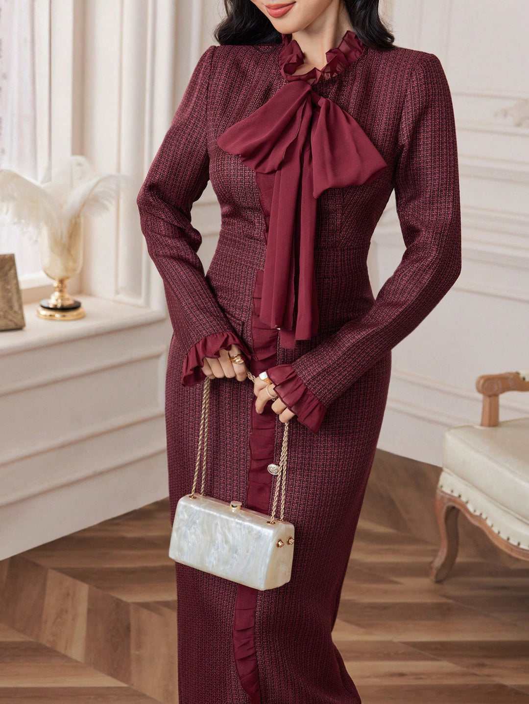 Rochie maxi SHEIN, vișiniu