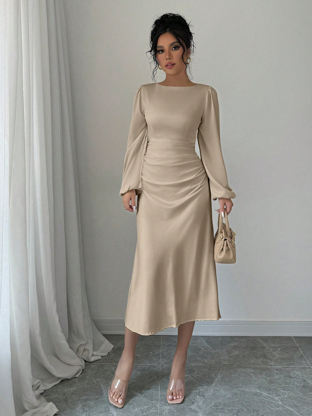 Rochie midi SHEIN, bej