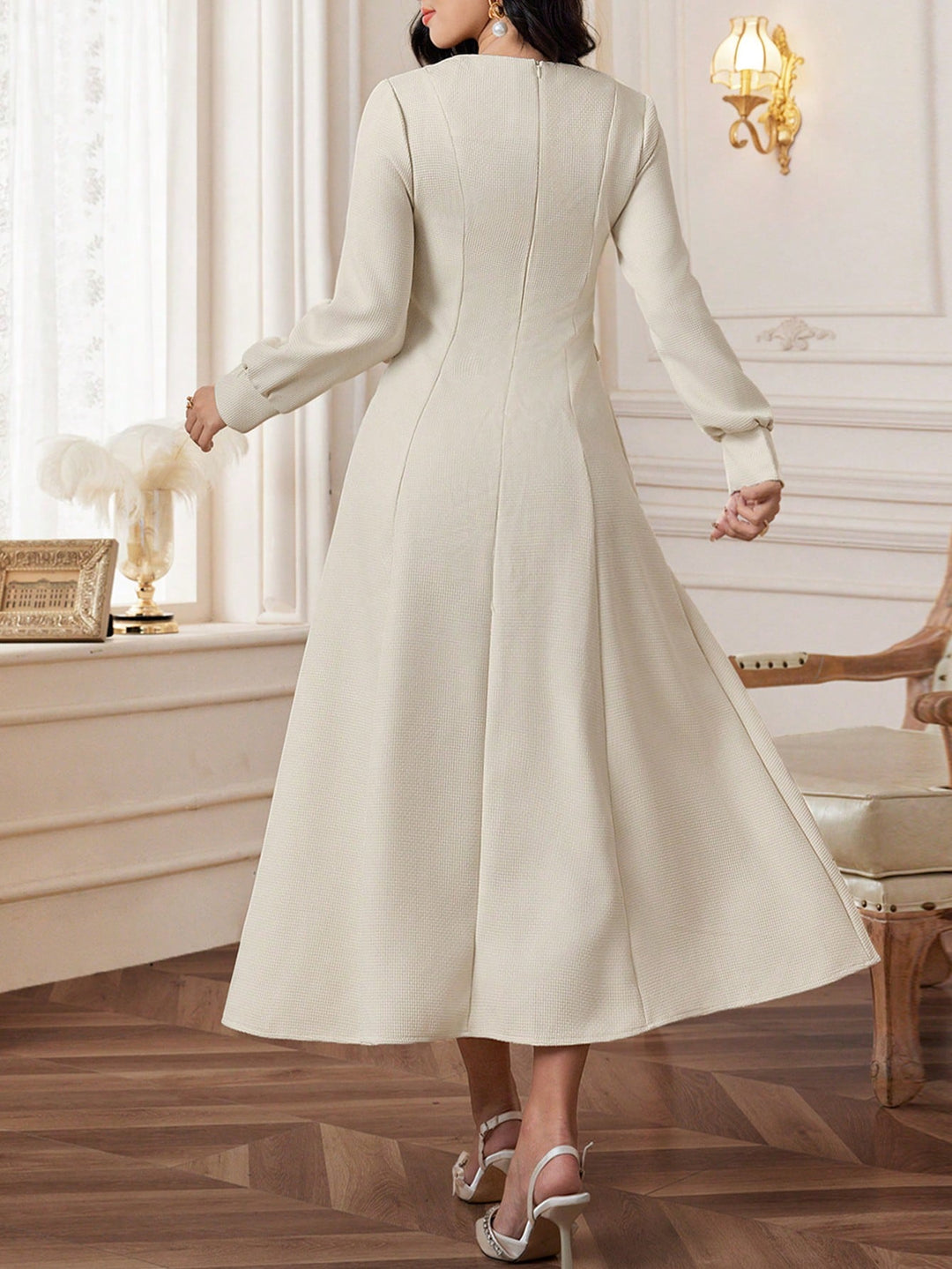 Rochie maxi SHEIN, bej
