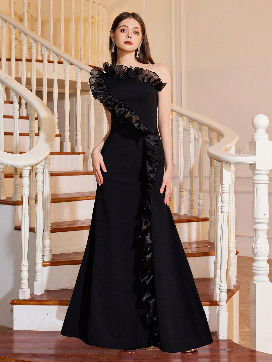 Rochie asimetrică SHEIN, negru