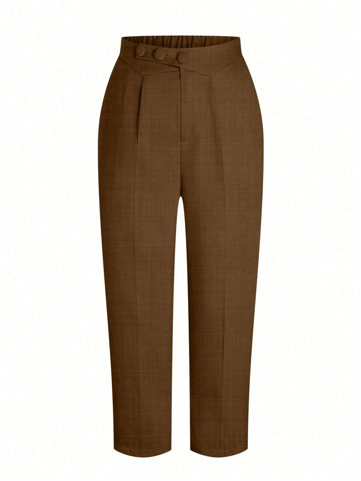 Pantalon de costum SHEIN, maro
