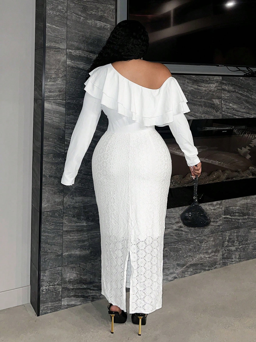 Rochie maxi SHEIN, alb