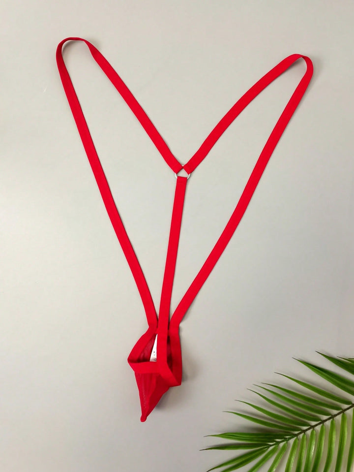 Chic g-string din dantelă SHEIN, roșu