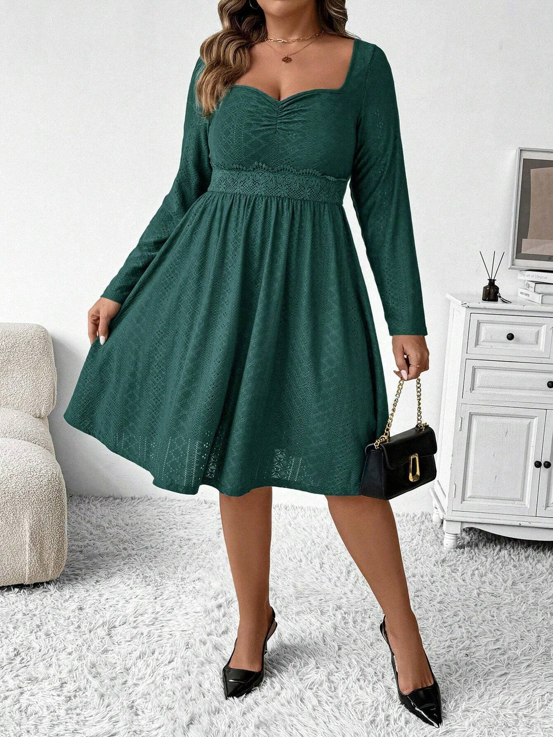 Rochie midi SHEIN, verde