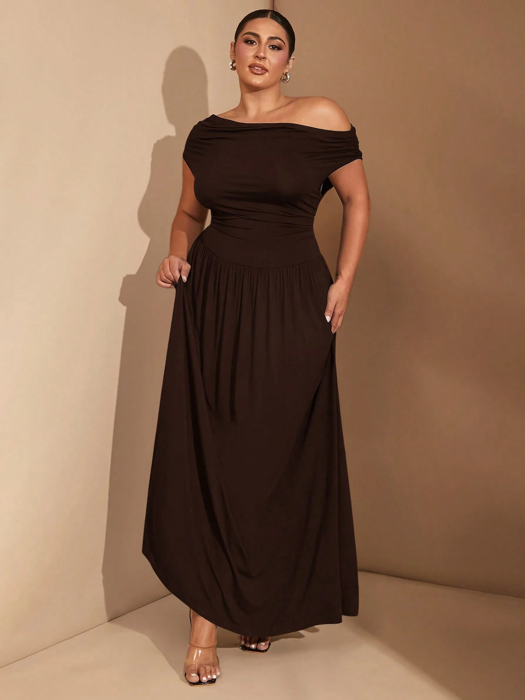 Rochie maxi SHEIN, maro