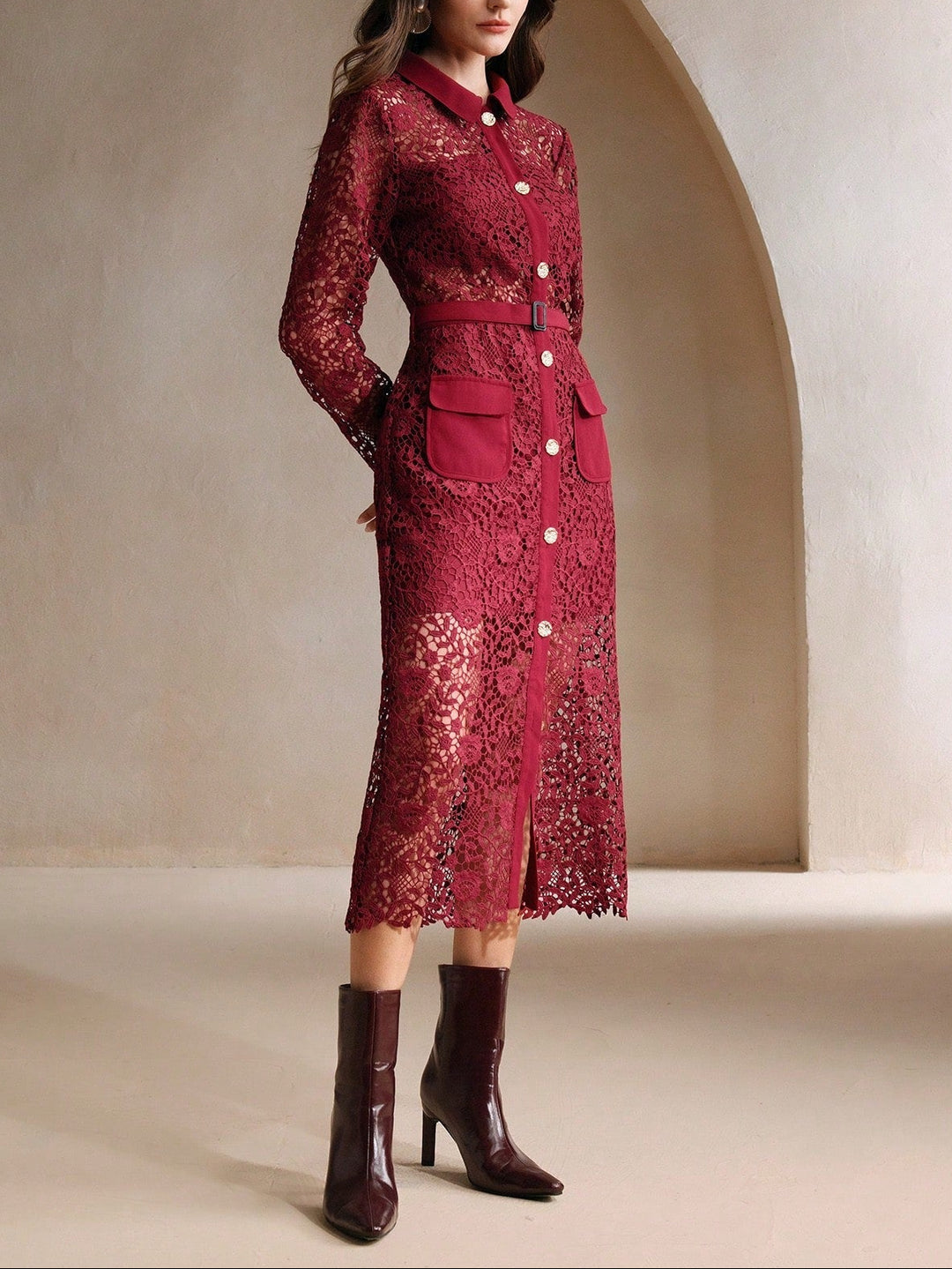 Rochie maxi Shein, vișiniu