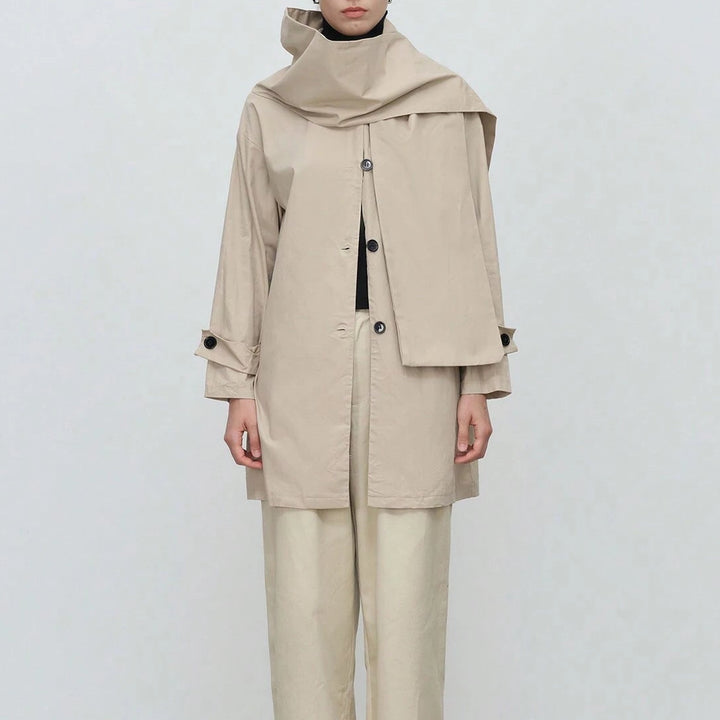 Set jachetă și eșarfă SHEIN, bej