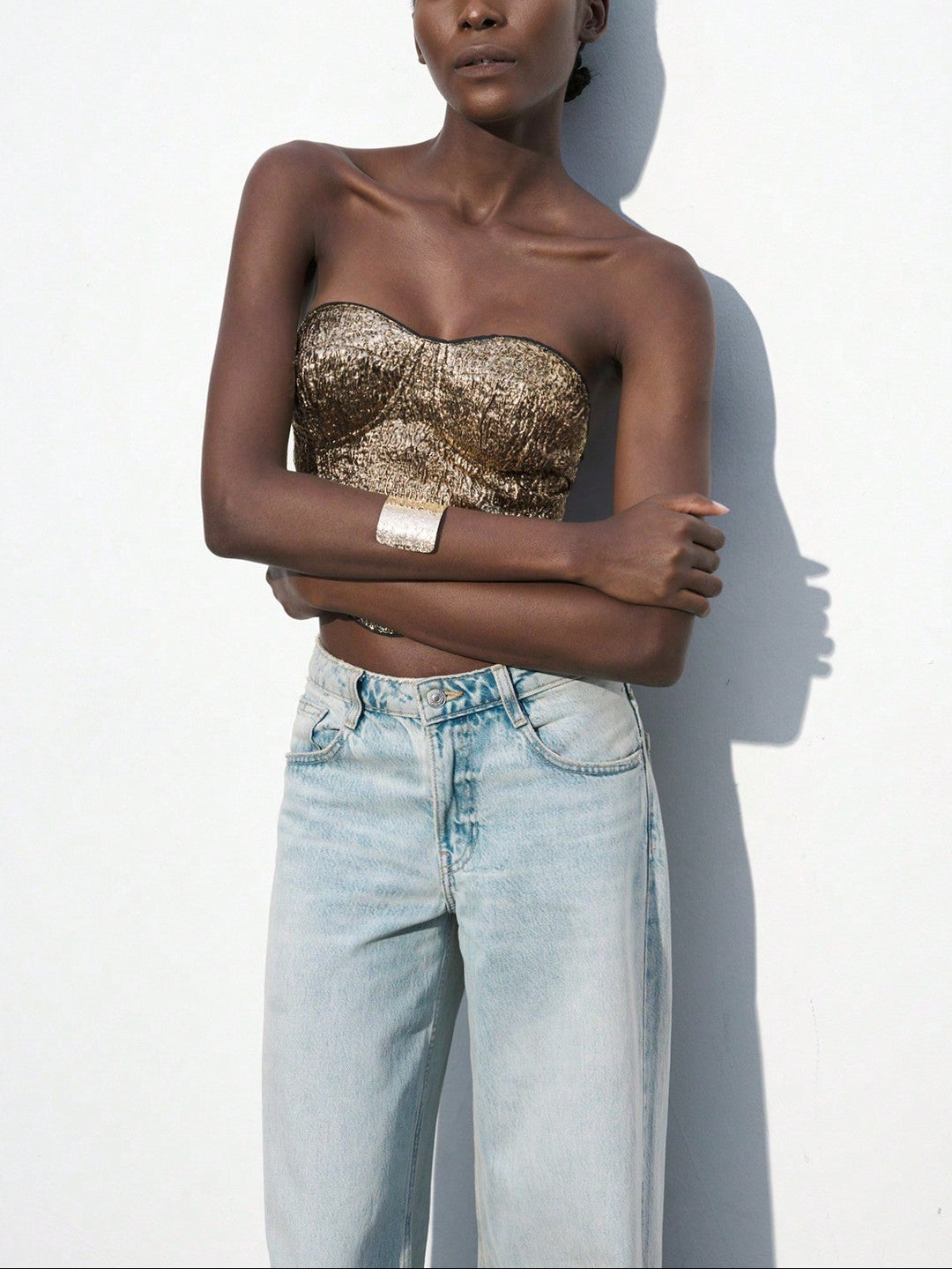 Top SHEIN, auriu