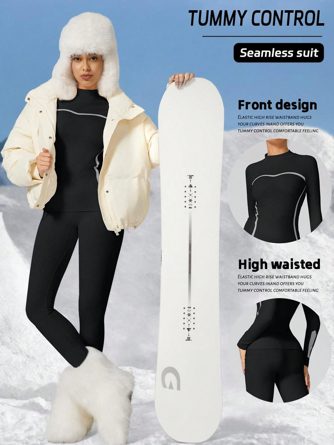 Set de lenjerie termică SHEIN, negru