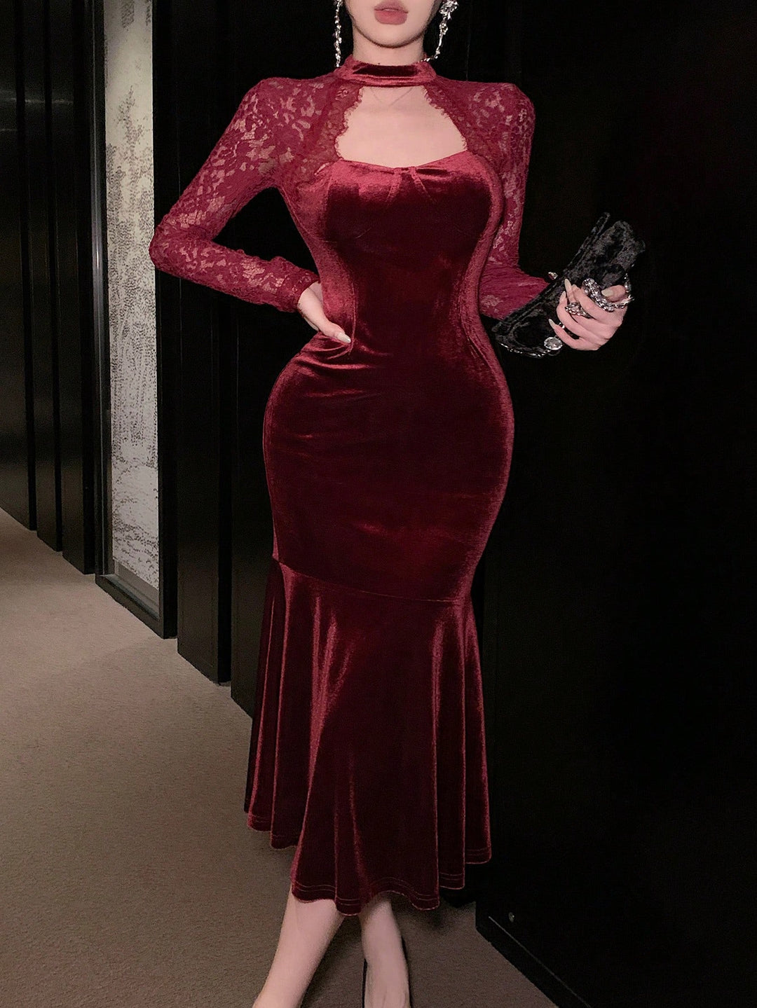 Rochie midi SHEIN, vișiniu