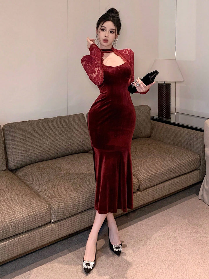 Rochie midi SHEIN, vișiniu