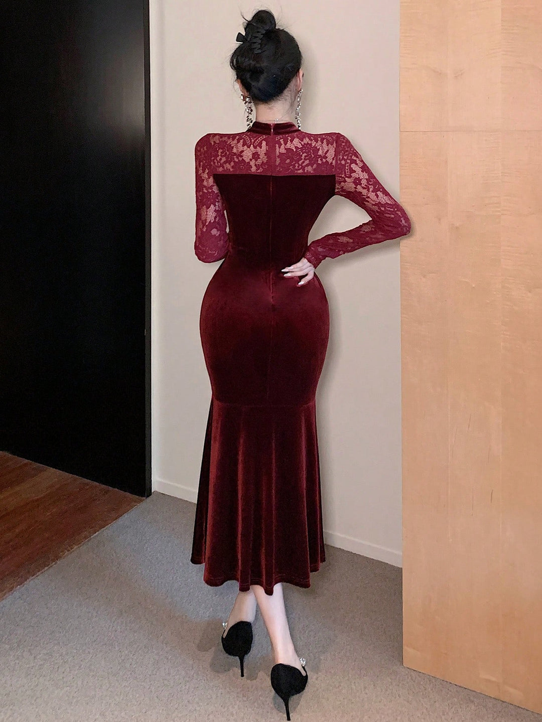 Rochie midi SHEIN, vișiniu