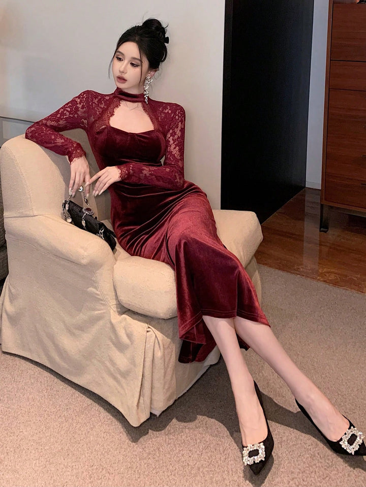 Rochie midi SHEIN, vișiniu