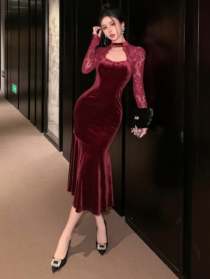 Rochie midi SHEIN, vișiniu