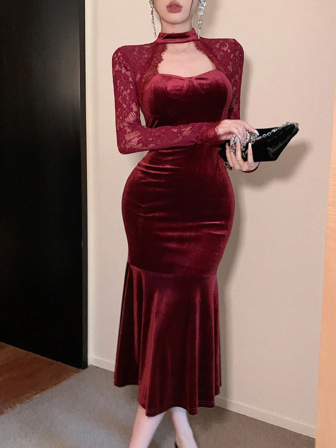 Rochie midi SHEIN, vișiniu