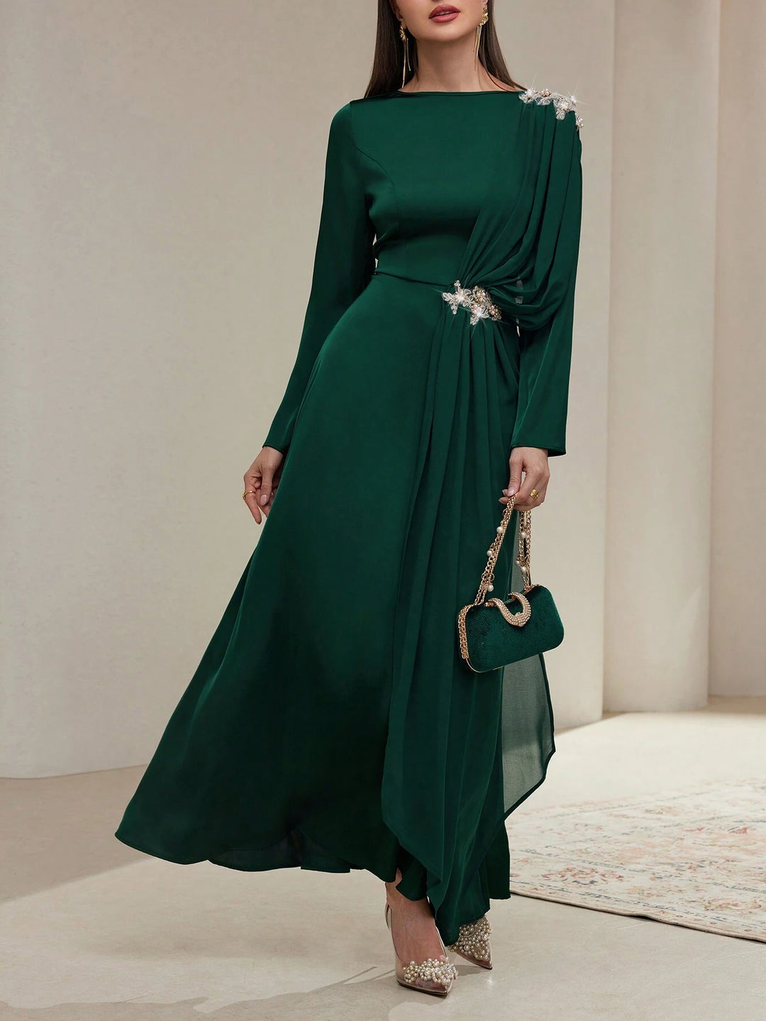 Rochie de ocazie Shein, verde