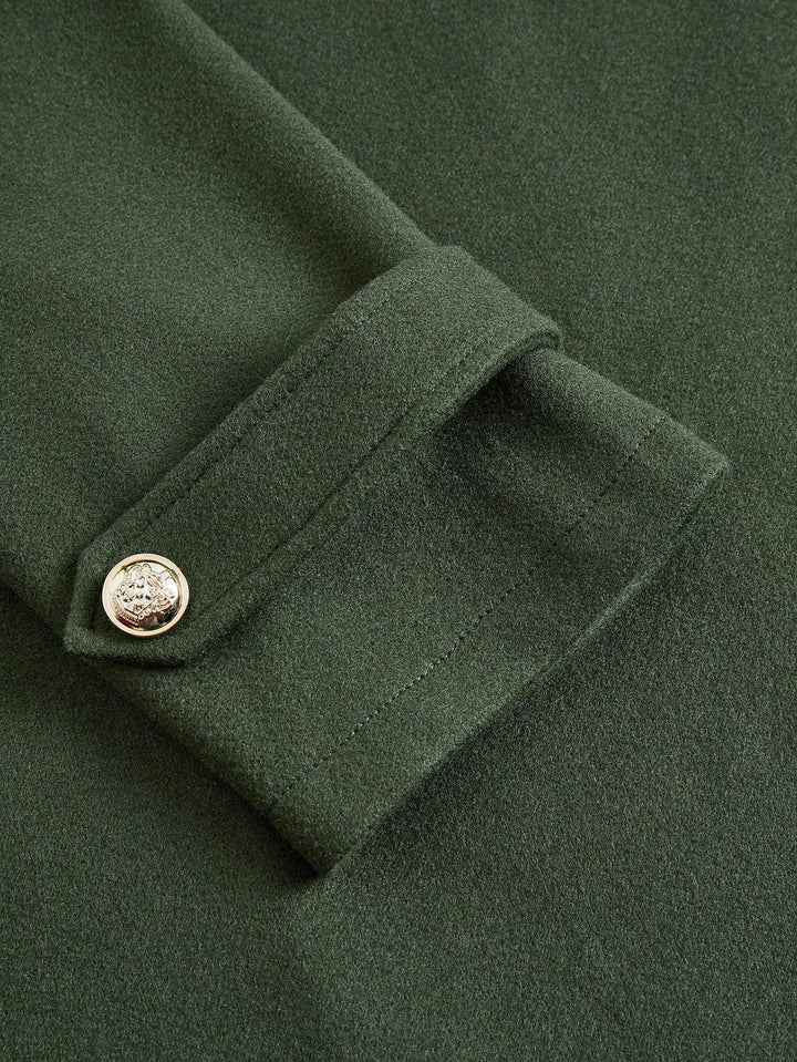 Palton lung Shein Curve+, verde