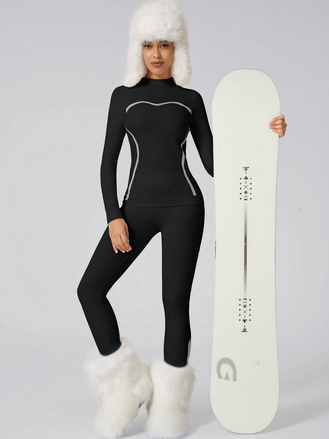 Set de lenjerie termică SHEIN, negru