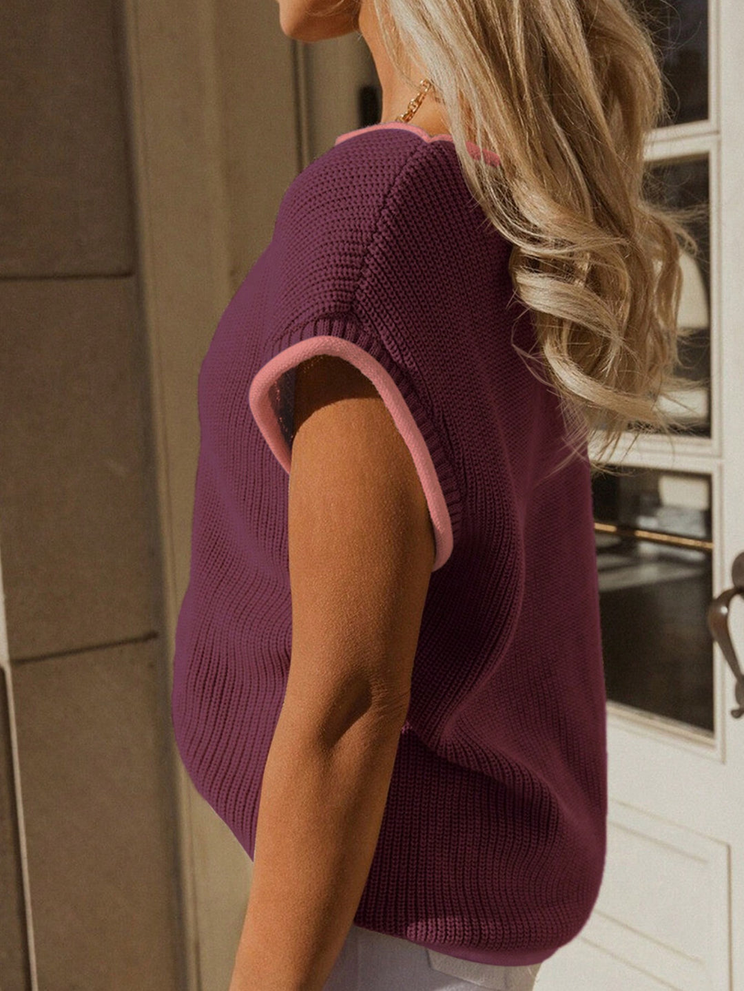 SHEIN Kötött top, bordó
