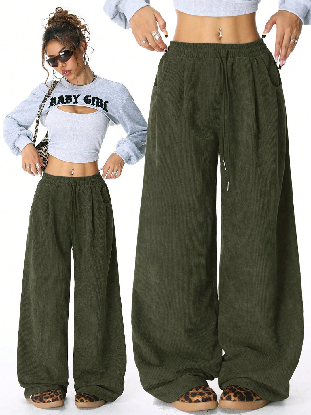 Pantaloni SHEIN, kaki