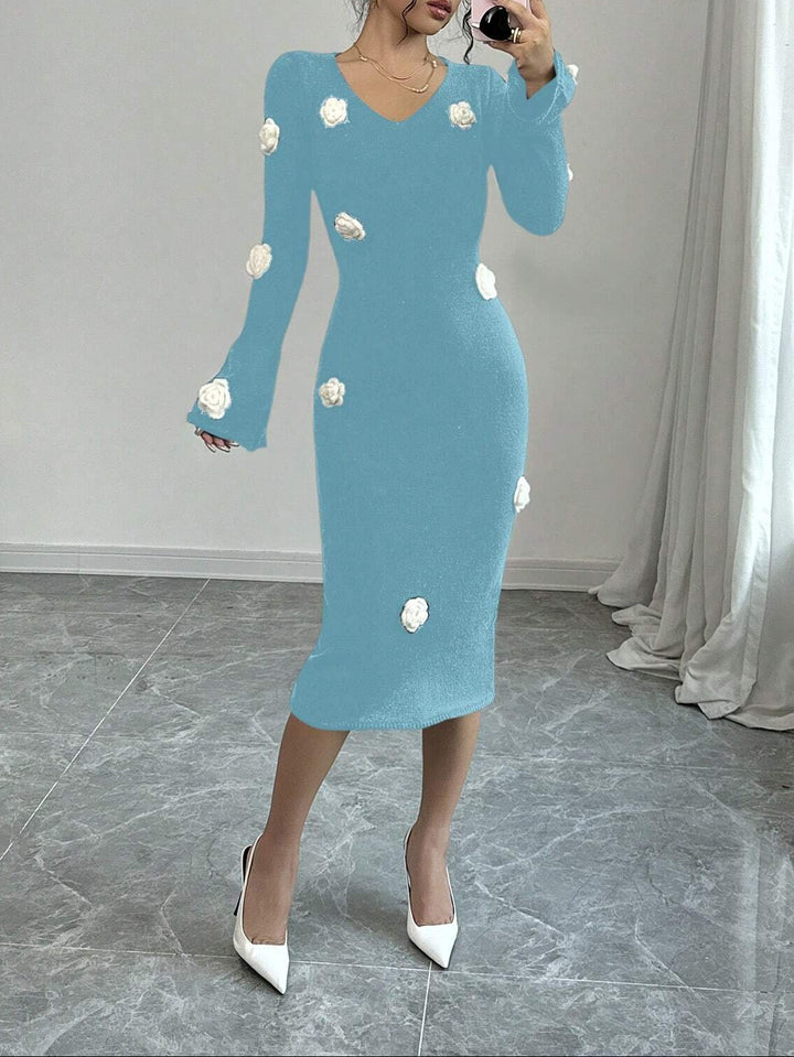 SHEIN midi ruha, kék