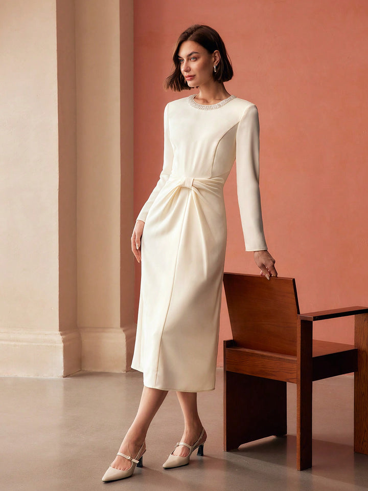 Rochie midi SHEIN, bej