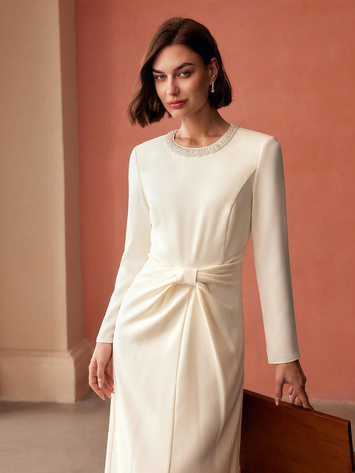 Rochie midi SHEIN, bej