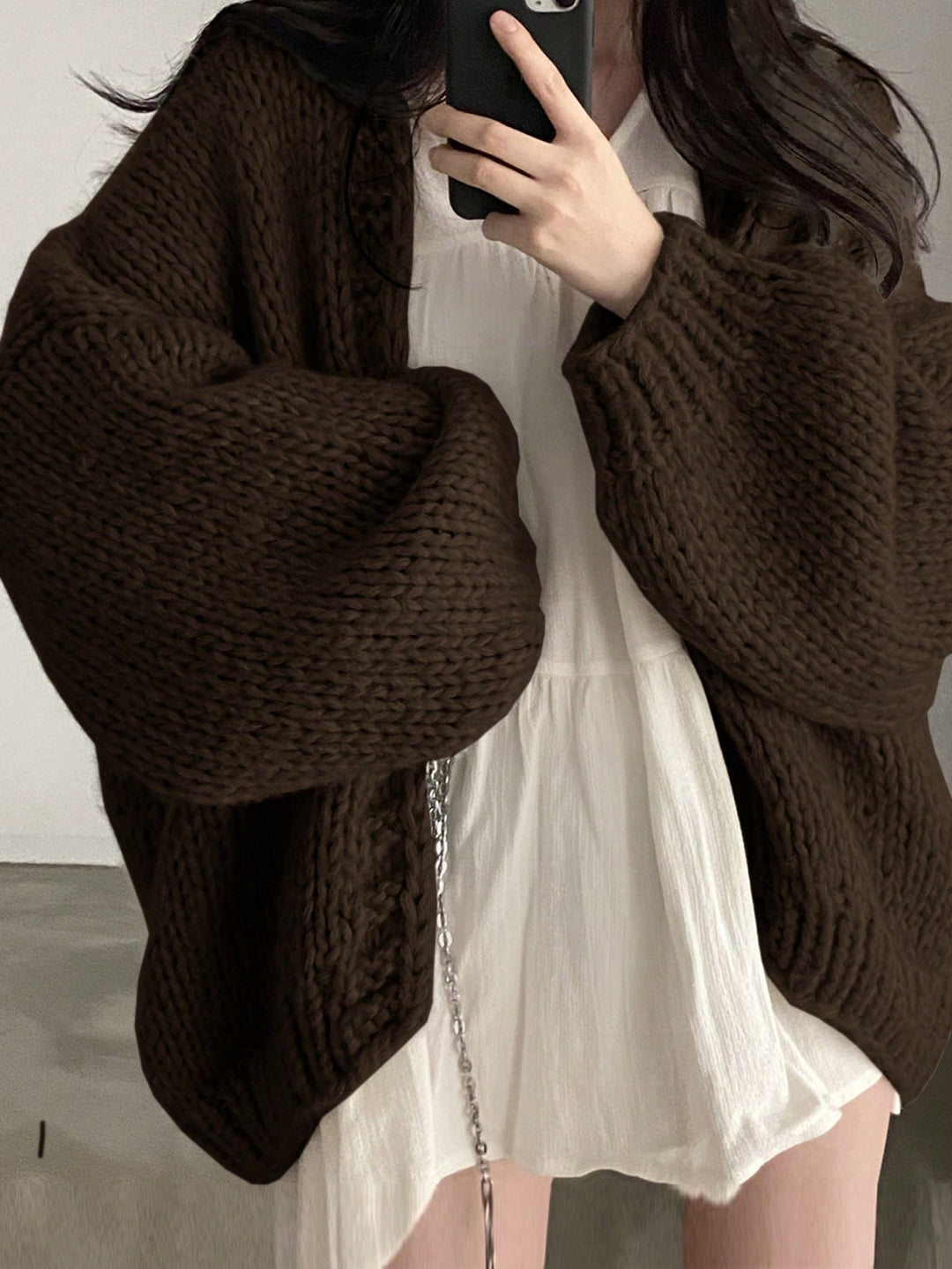 Cardigan SHEIN, maro