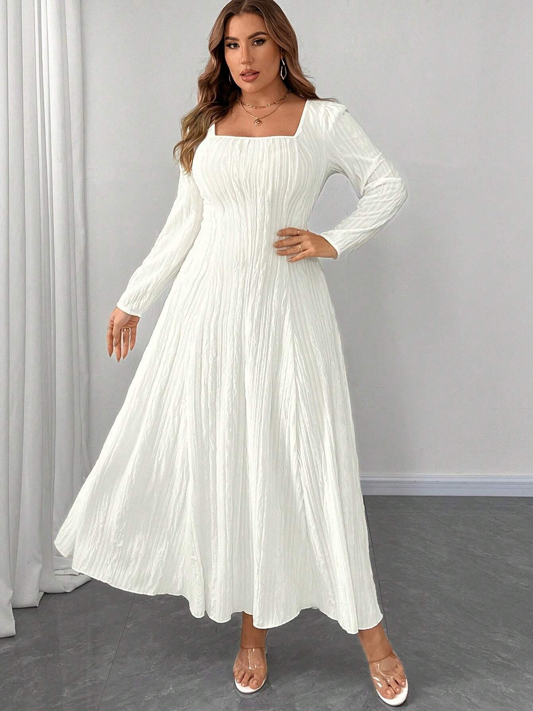 Rochie maxi SHEIN, alb