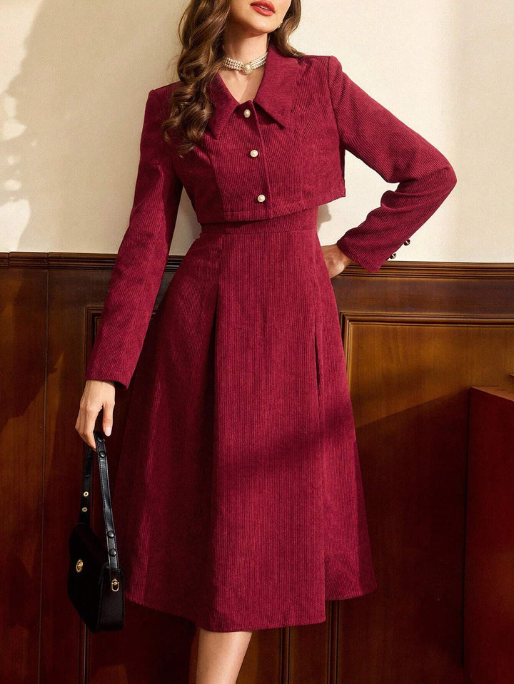 Set rochie și jachetă SHEIN, roșu