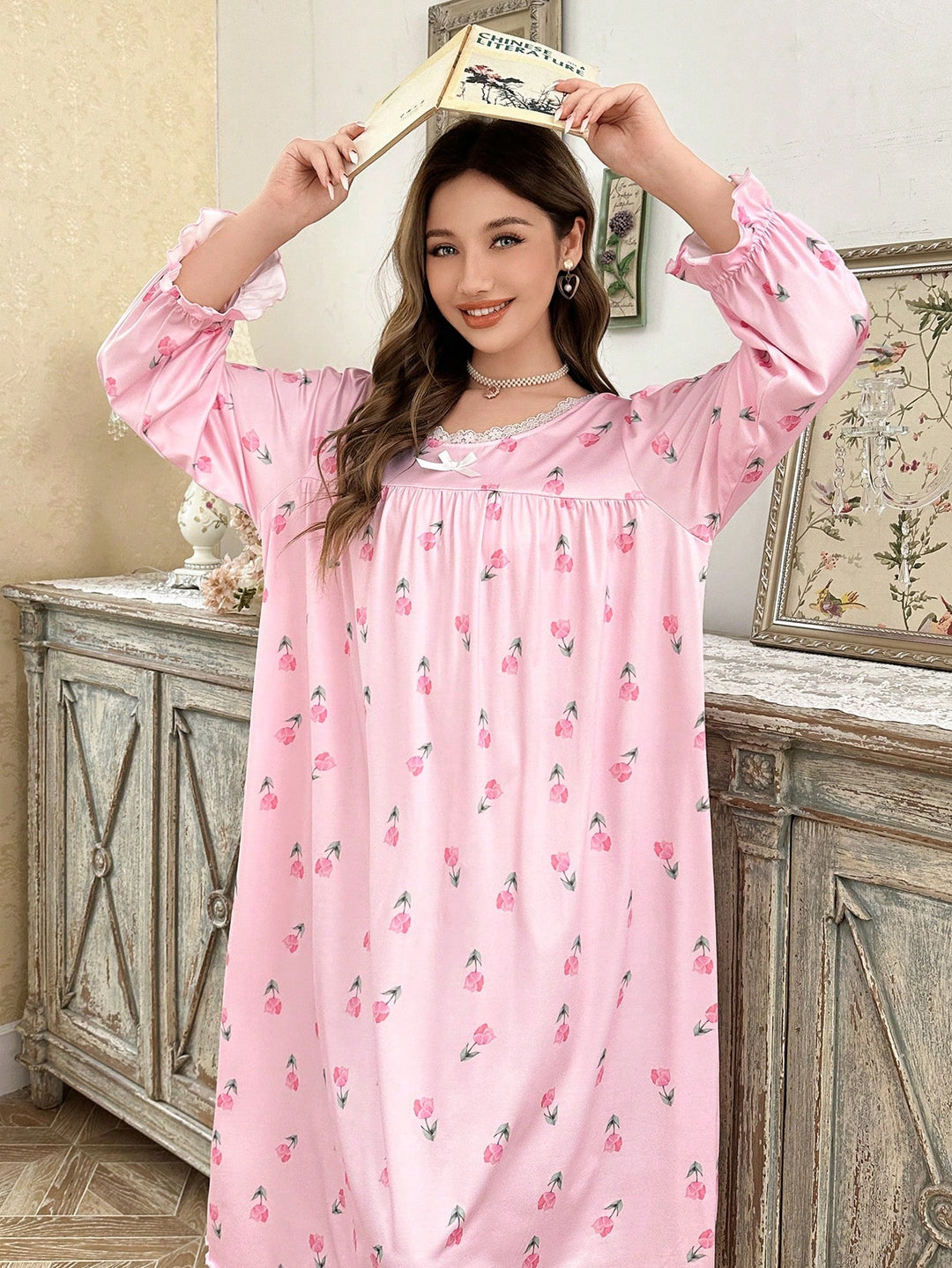 Rochie de noapte SHEIN, roz
