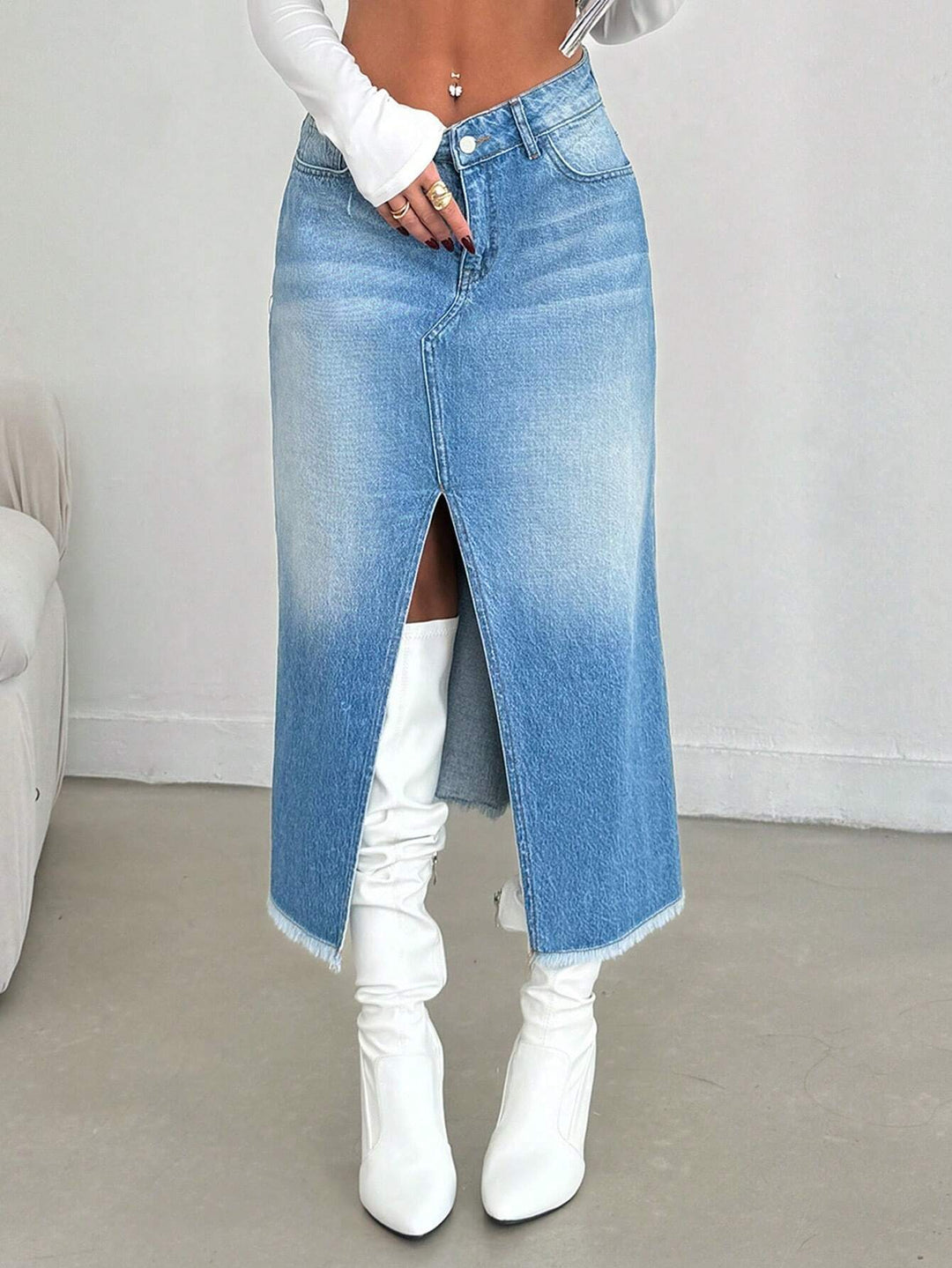 SHEIN farmerhatású szoknya, kék