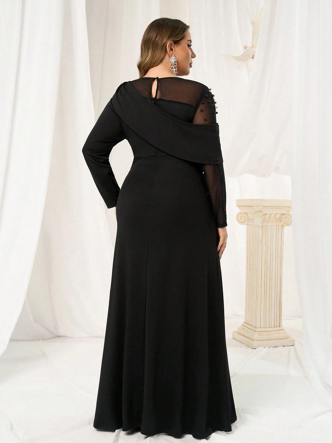 Rochie maxi Shein Curve+, negru