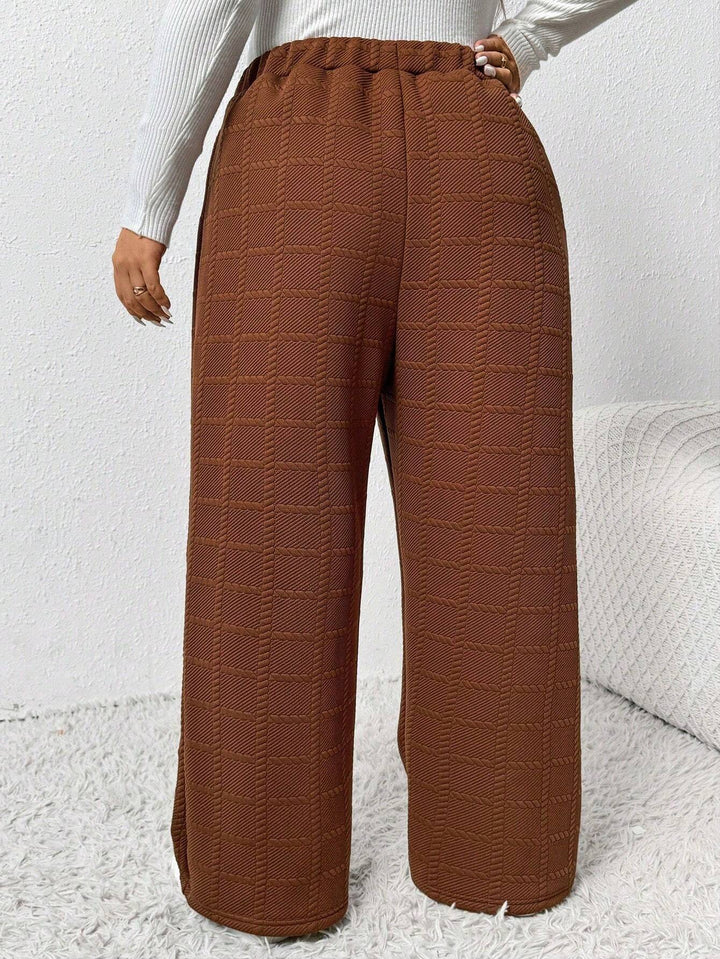 Pantaloni Shein Curve+, maro