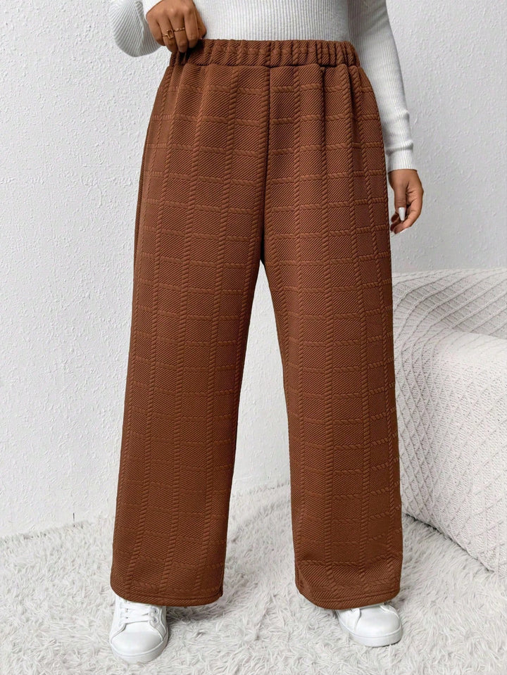 Pantaloni Shein Curve+, maro