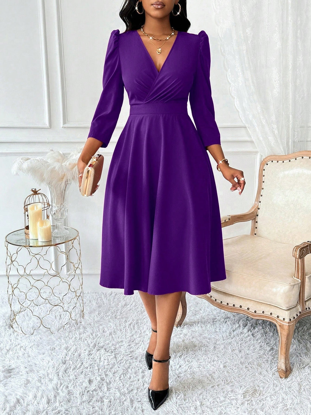 Rochie midi SHEIN, mov