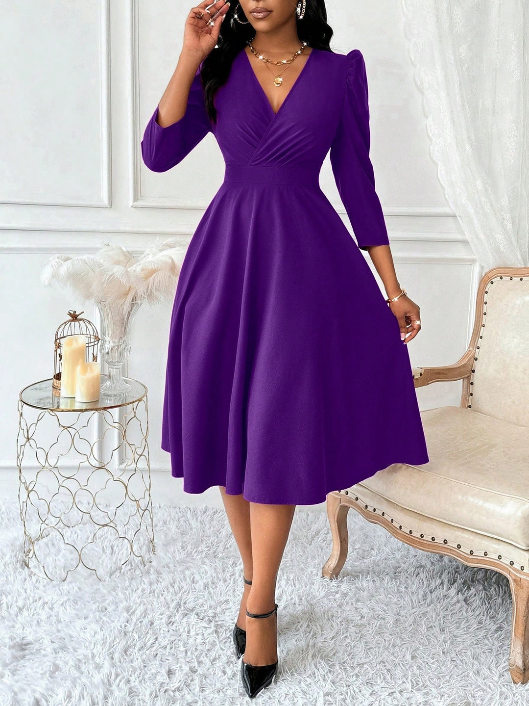 Rochie midi SHEIN, mov