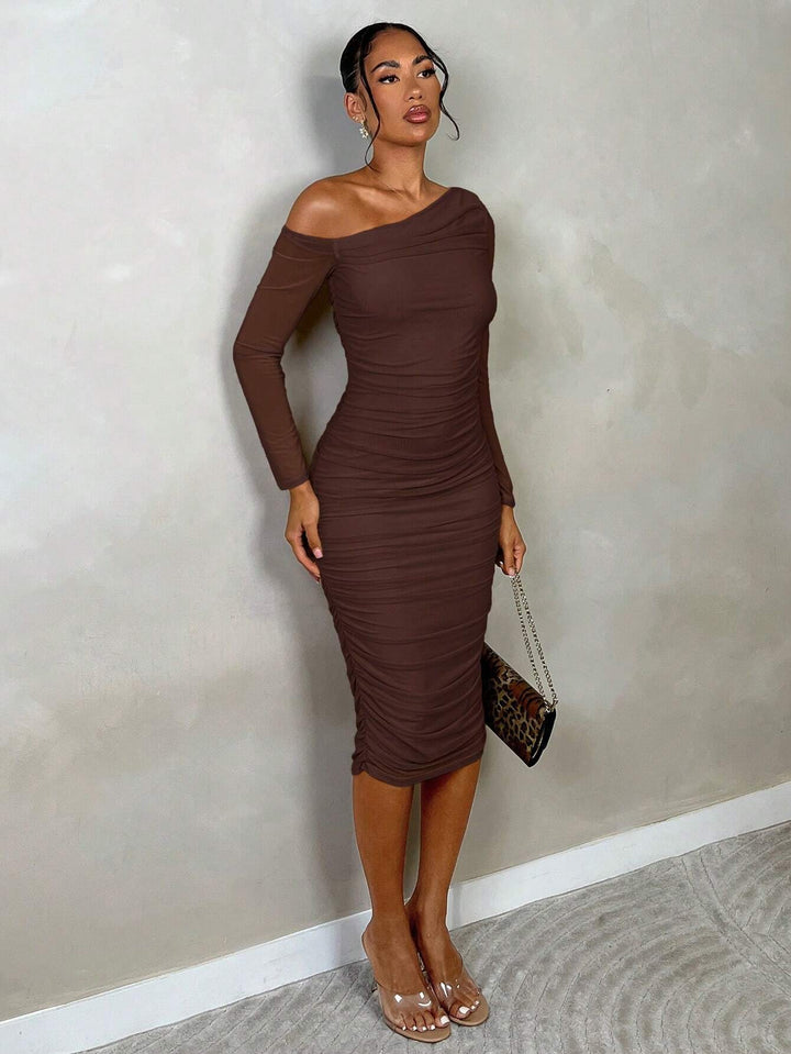 Rochie midi SHEIN, maro