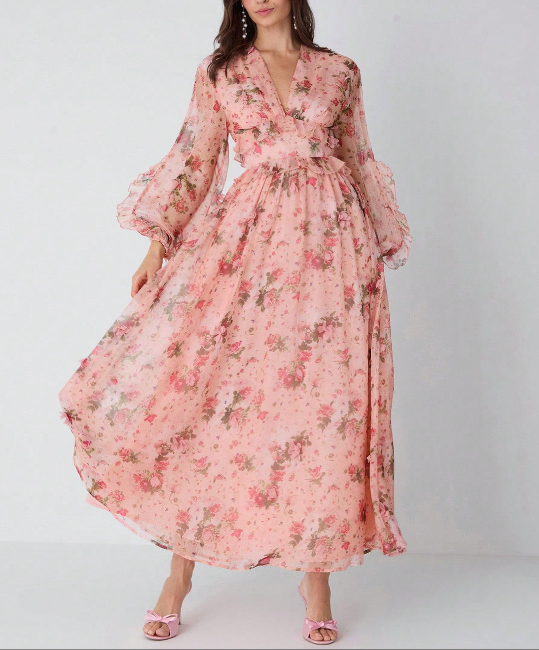 Rochie maxi Shein, mix culori