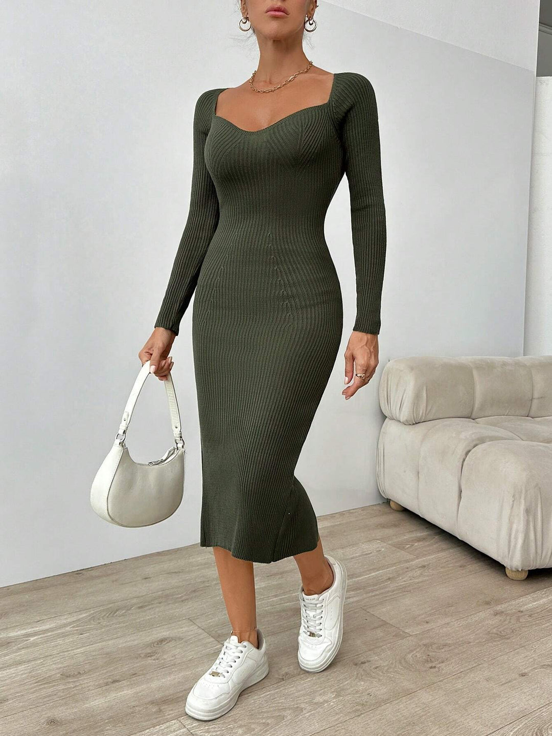 Rochie midi SHEIN, verde