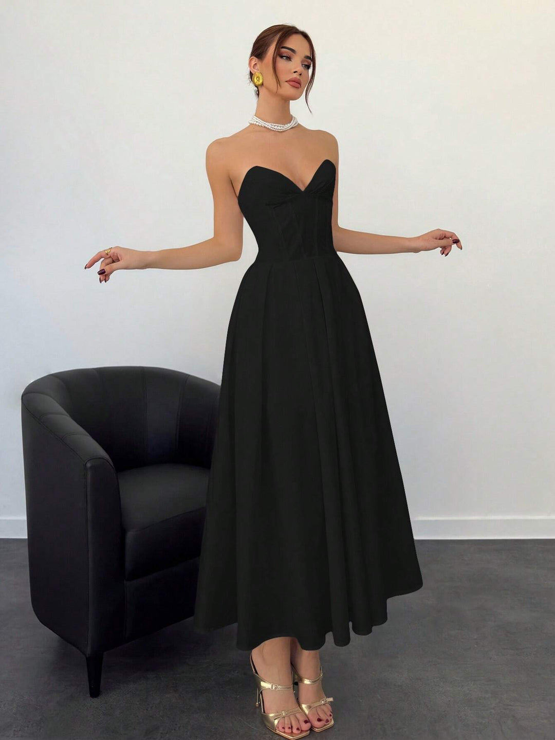 Rochie midi SHEIN, negru