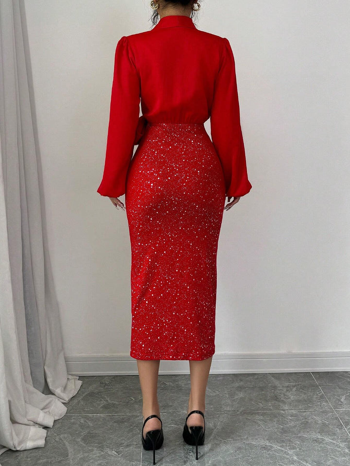 Rochie midi Shein, roșu