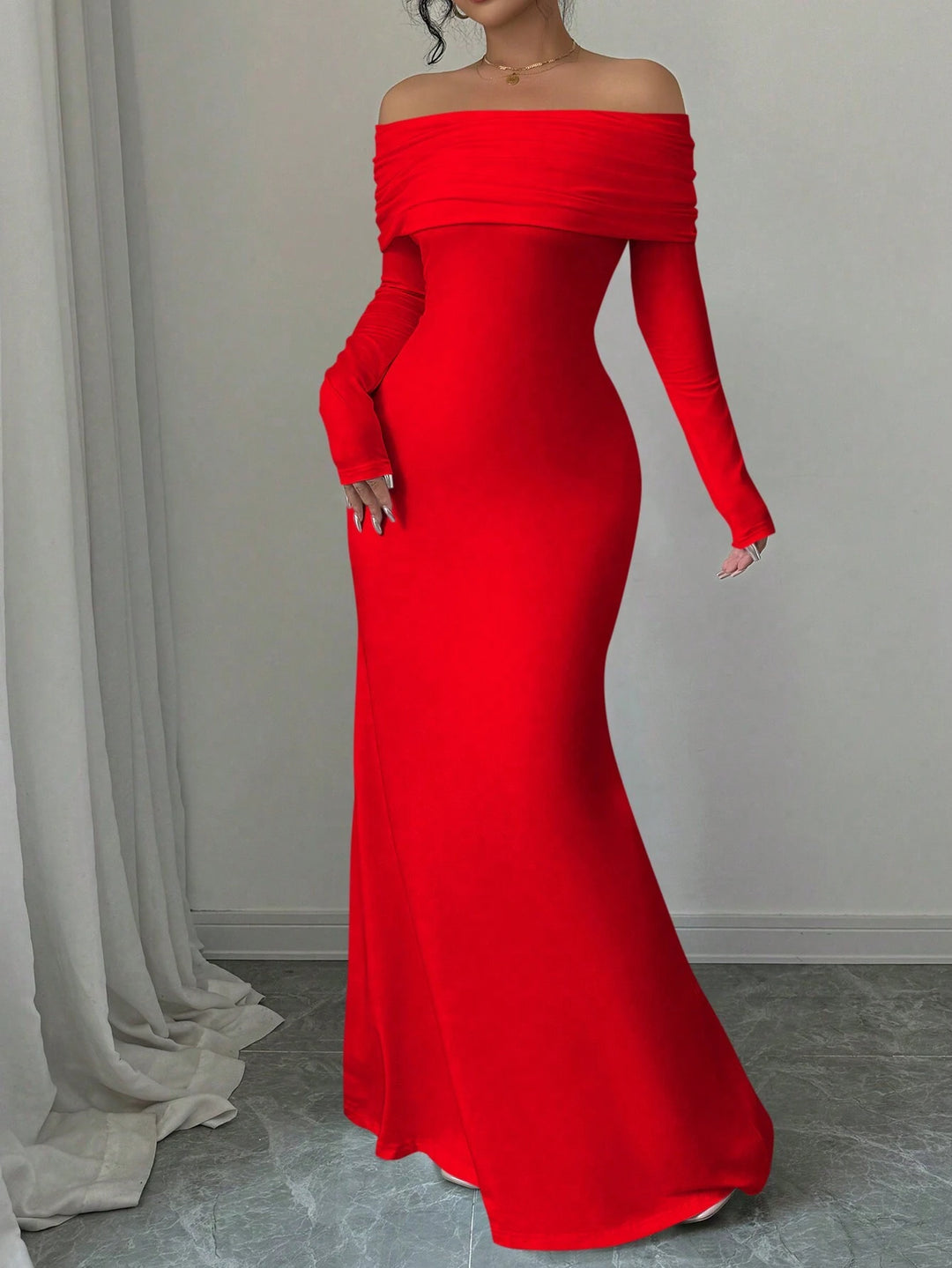 Shein maxi ruha, piros