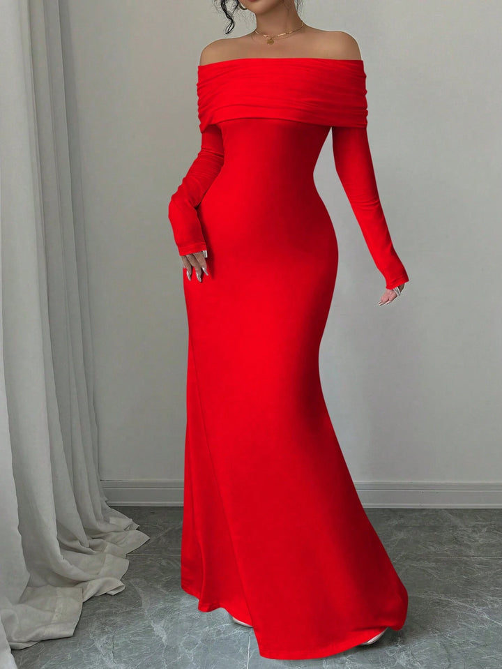 Shein maxi ruha, piros