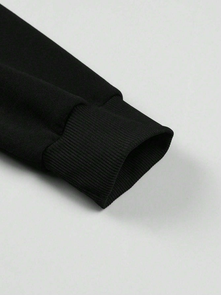 Hanorac cu fermoar SHEIN, negru
