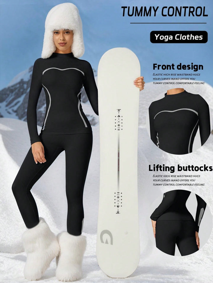 Set de lenjerie termică SHEIN, negru