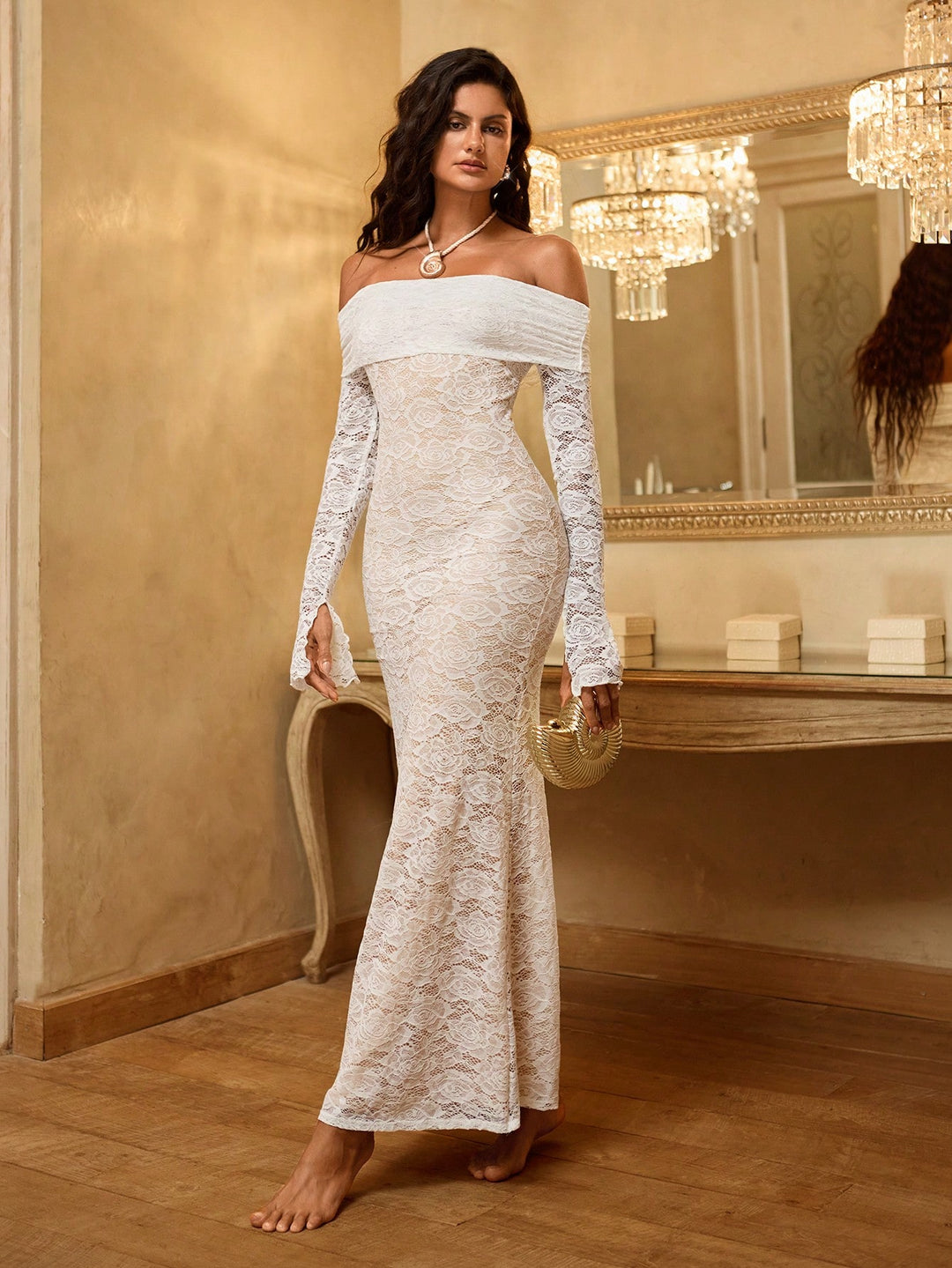 Rochie maxi SHEIN, alb