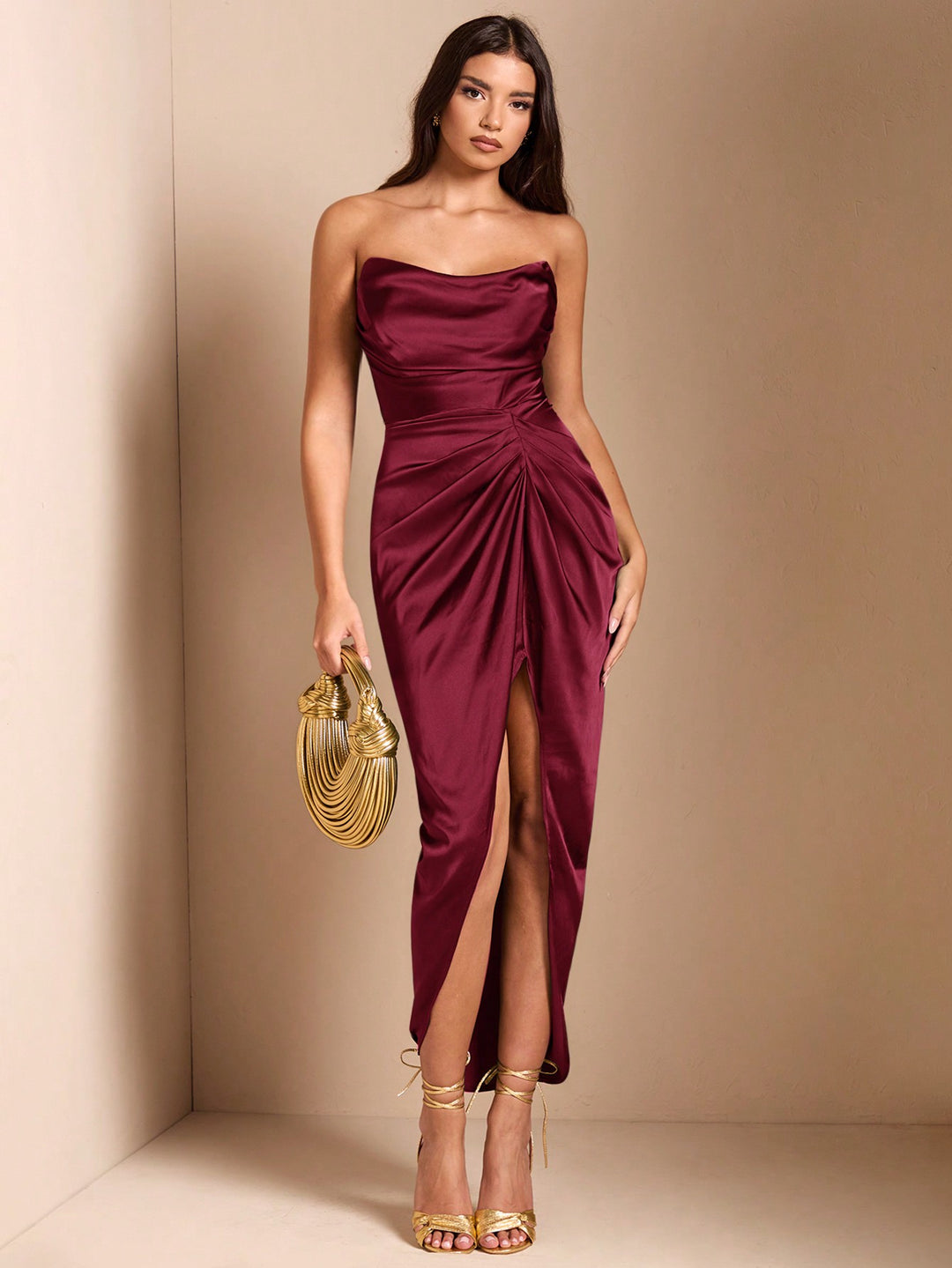 Rochie midi SHEIN, vișiniu