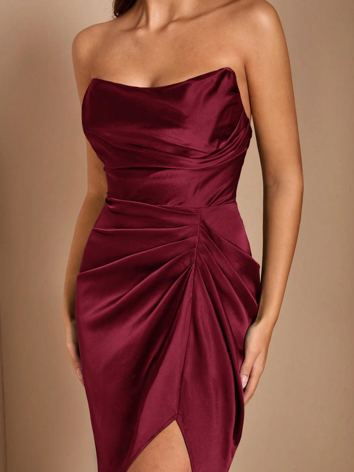 SHEIN bordó maxi ruha